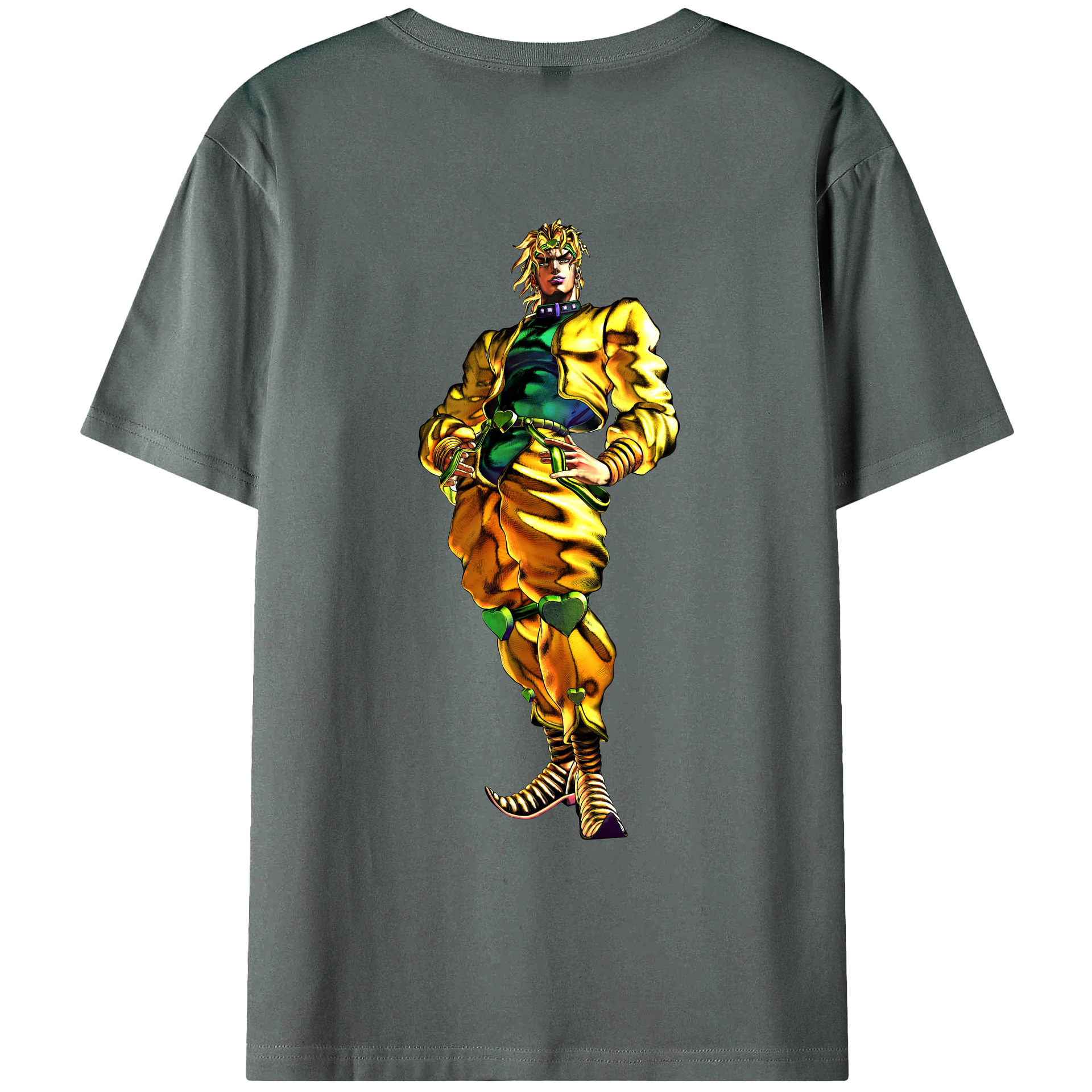 （画像用） ジョジョの奇妙な冒険 ディオ?ブランドー JoJo's Bizarre Adventure Dio Brando 綿100％ メンズ半袖Tシャツ（バックプリント） 通気性